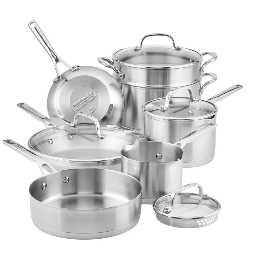 11-piece stainless steel cookware set